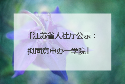 江苏省人社厅公示：拟同意申办一学院
