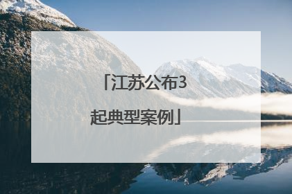 江苏公布3起典型案例