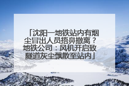 沈阳一地铁站内有烟尘冒出人员捂鼻撤离？地铁公司：风机开启致隧道灰尘飘散至站内