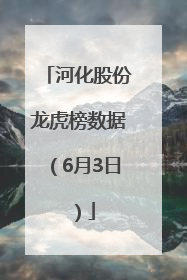 河化股份龙虎榜数据（6月3日）