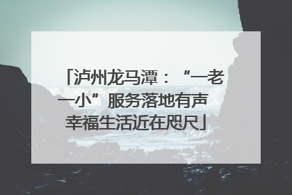 泸州龙马潭：“一老一小”服务落地有声 幸福生活近在咫尺