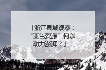 浙江县域观察：“蓝色资源”何以动力澎湃？
