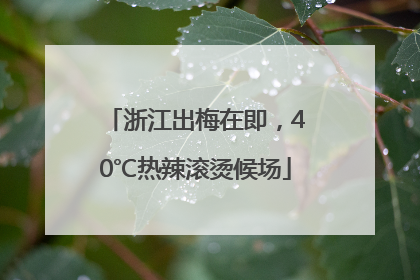 浙江出梅在即，40℃热辣滚烫候场