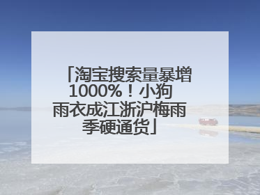 淘宝搜索量暴增1000%！小狗雨衣成江浙沪梅雨季硬通货