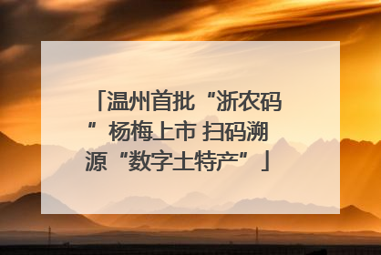 温州首批“浙农码”杨梅上市 扫码溯源“数字土特产”