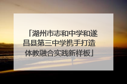 湖州市志和中学和遂昌县第三中学携手打造体教融合实践新样板