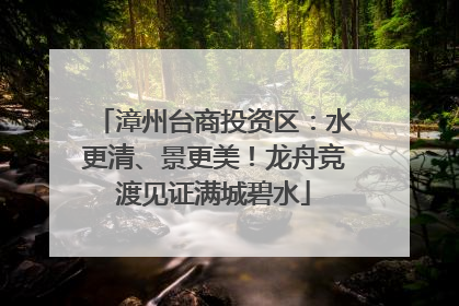 漳州台商投资区：水更清、景更美！龙舟竞渡见证满城碧水