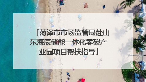 菏泽市市场监管局赴山东海辰储能一体化零碳产业园项目帮扶指导