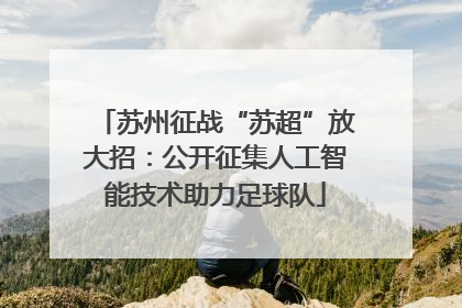 苏州征战“苏超”放大招：公开征集人工智能技术助力足球队