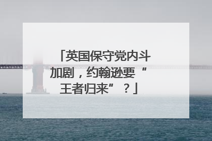 英国保守党内斗加剧，约翰逊要“王者归来”？