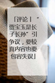 评论丨“贾宝玉是长子长孙”引争议，要较真内容也要包容失误