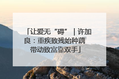 让爱无“碍”｜许加良：重疾致残始种藕 带动致富靠双手