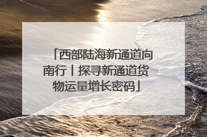 西部陆海新通道向南行丨探寻新通道货物运量增长密码