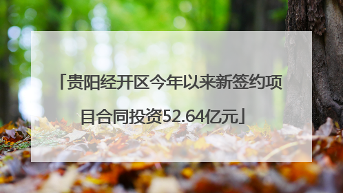 贵阳经开区今年以来新签约项目合同投资52.64亿元
