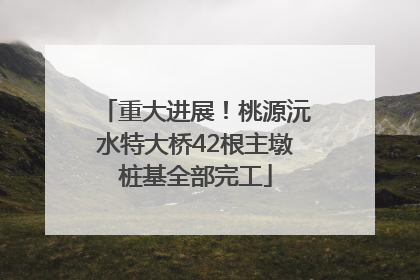 重大进展！桃源沅水特大桥42根主墩桩基全部完工
