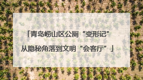 青岛崂山区公厕“变形记” 从隐秘角落到文明“会客厅”