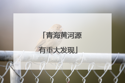 青海黄河源有重大发现