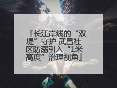 长江岸线的“双堤”守护 武昌社区防溺引入“1米高度”治理视角