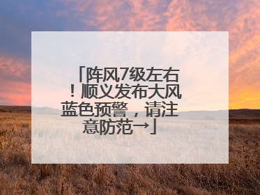 阵风7级左右！顺义发布大风蓝色预警，请注意防范→