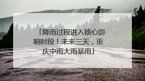 降雨过程进入核心影响时段！未来三天，重庆中雨大雨暴雨