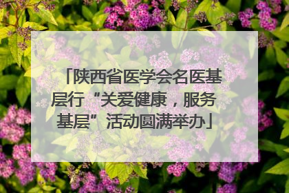 陕西省医学会名医基层行“关爱健康，服务基层”活动圆满举办