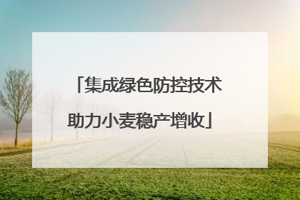 集成绿色防控技术助力小麦稳产增收