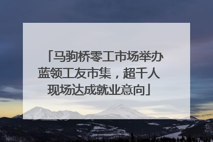 马驹桥零工市场举办蓝领工友市集，超千人现场达成就业意向