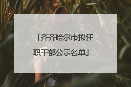 齐齐哈尔市拟任职干部公示名单