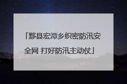 黟县宏潭乡织密防汛安全网 打好防汛主动仗