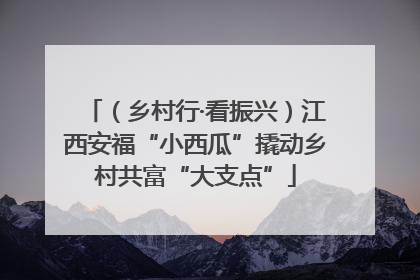 (乡村行·看振兴)江西安福“小西瓜”撬动乡村共富“大支点”