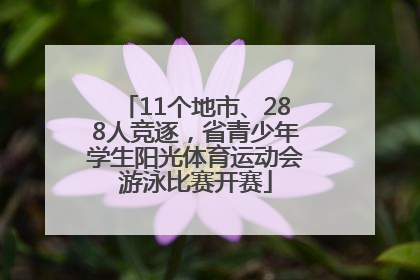 11个地市、288人竞逐，省青少年学生阳光体育运动会游泳比赛开赛