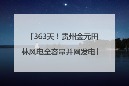 363天！贵州金元田林风电全容量并网发电