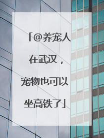 @养宠人 在武汉，宠物也可以坐高铁了