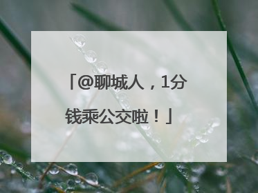 @聊城人，1分钱乘公交啦！