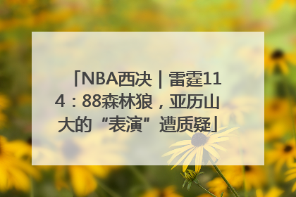 NBA西决｜雷霆114：88森林狼，亚历山大的“表演”遭质疑